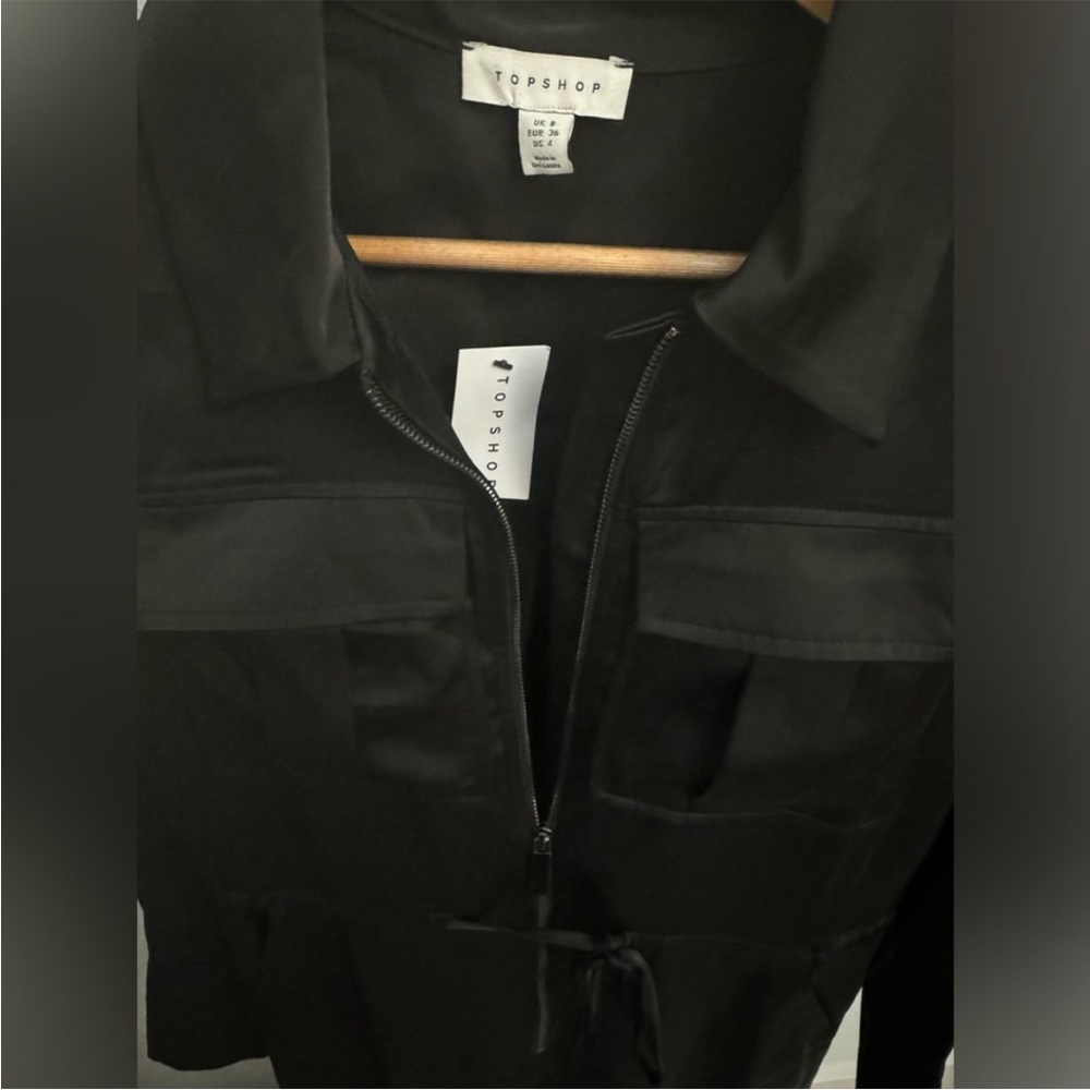 Topshop Black Wide-Leg Jumpsuit - Picture 8 of 9